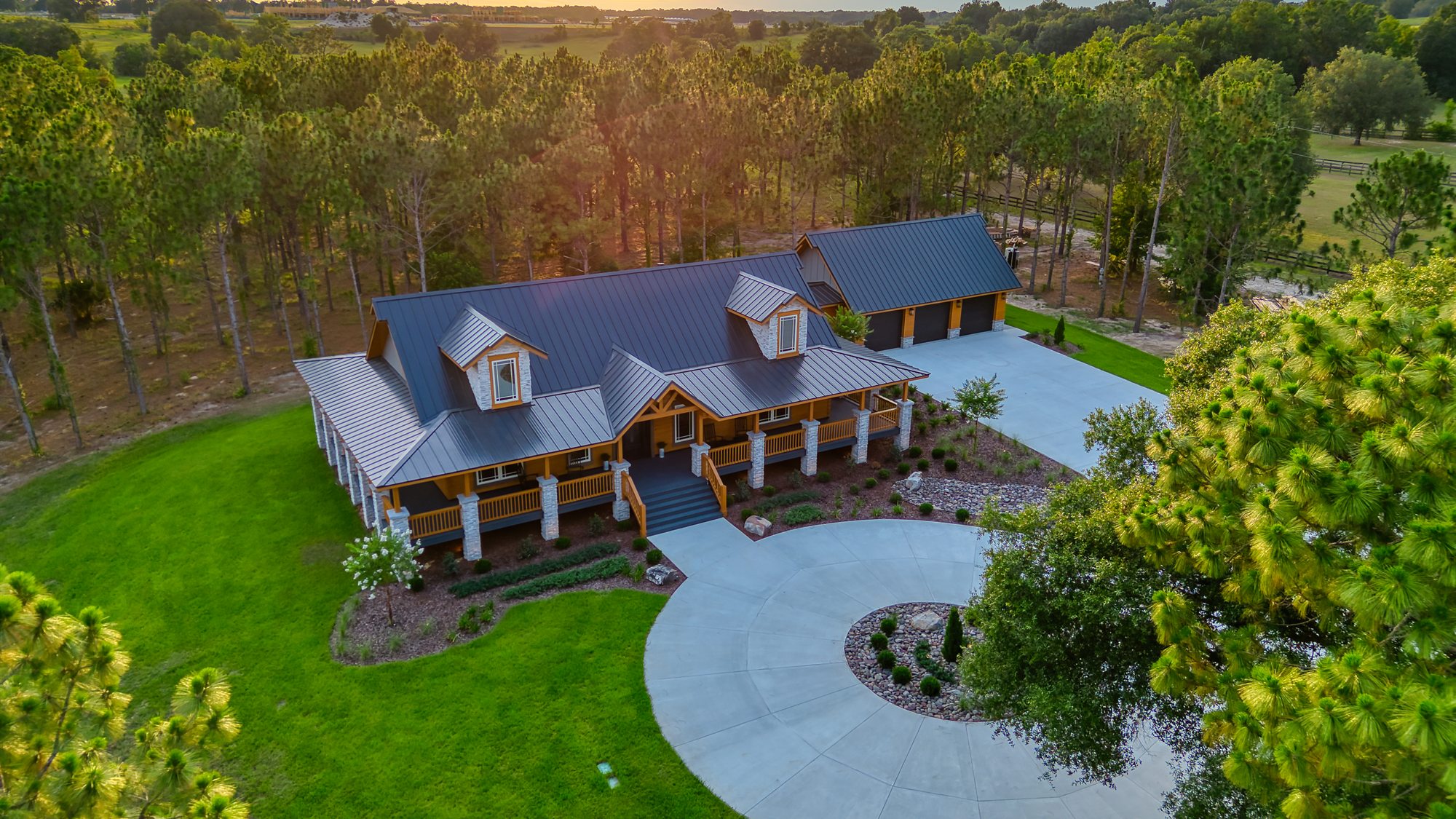 Award-winning custom log cabin in Apopka on a seven-acre pine forest property